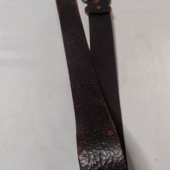 Bill Adler Studio Women's Leather Belt 32 Distressed Crackle Abstract Buckle W - Picture 5 of 6